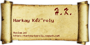 Harkay Károly névjegykártya