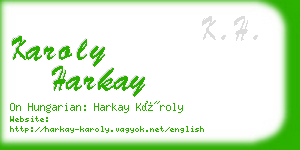 karoly harkay business card